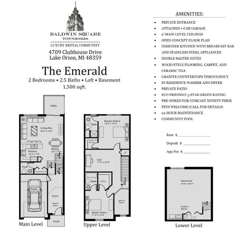 1 Bedroom Townhouse 3D Floorplan