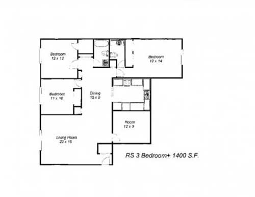 3 Bedroom Townhouse 2D Floorplan